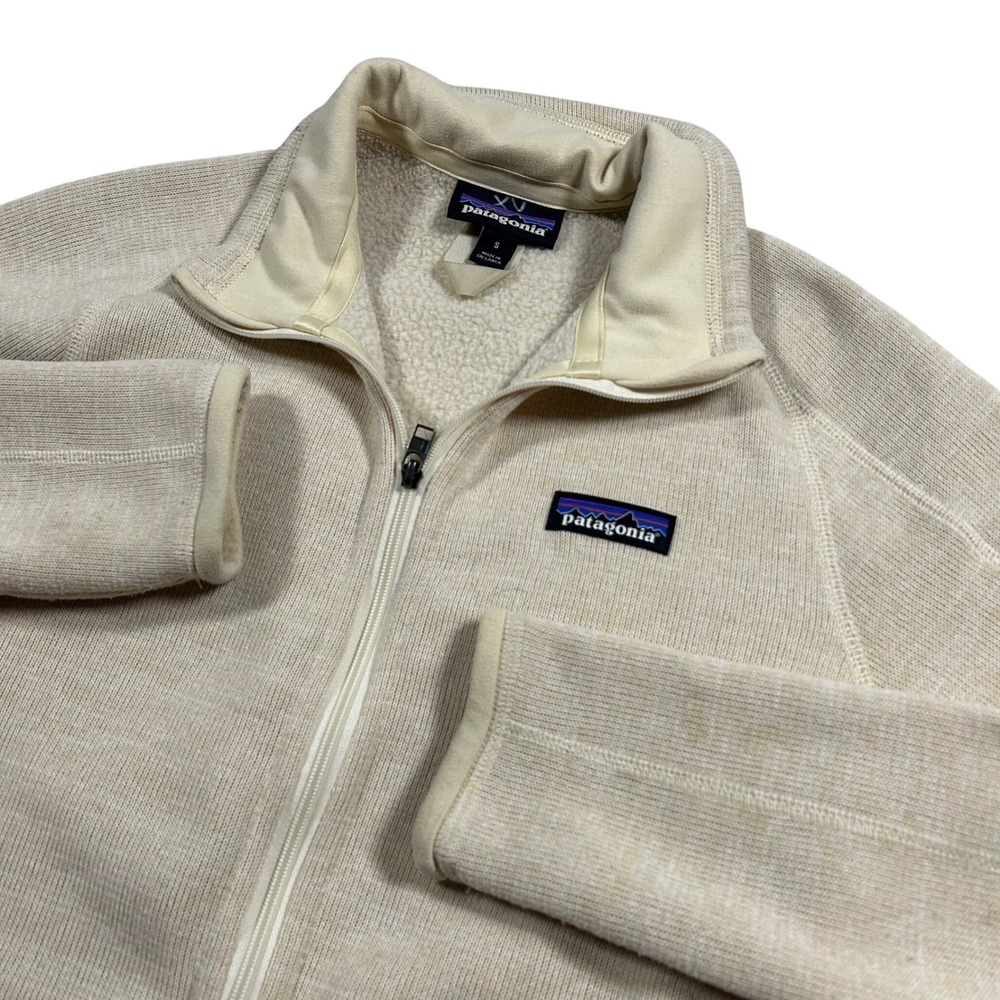 Patagonia Better Sweater Jacket Women Small Oyster White Full Zip Fleece Cream